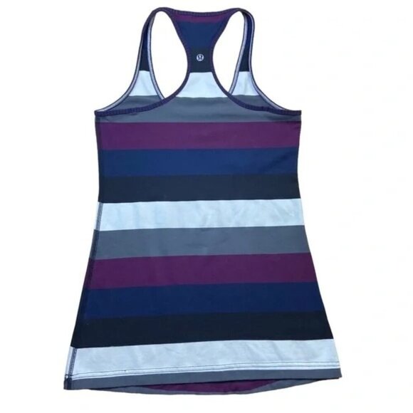 Lululemon Cool Racerback Hyper Stripe Tank Top in Plum - Picture 5 of 6